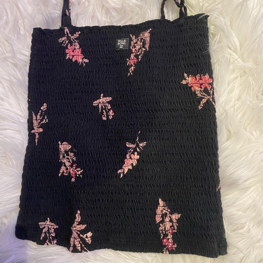 black crop top with small flowers from billabong